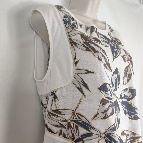 J.Crew sleeveless top gold foil leaf top size M - Picture 4 of 6
